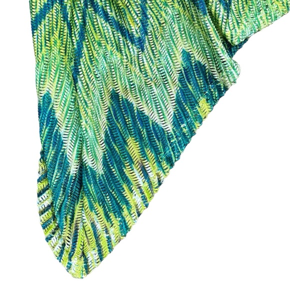 Chico’s Women’s Green Ikat Maida Handkerchief Dress Sleeveless V-Neck Size 0 - Picture 6 of 13